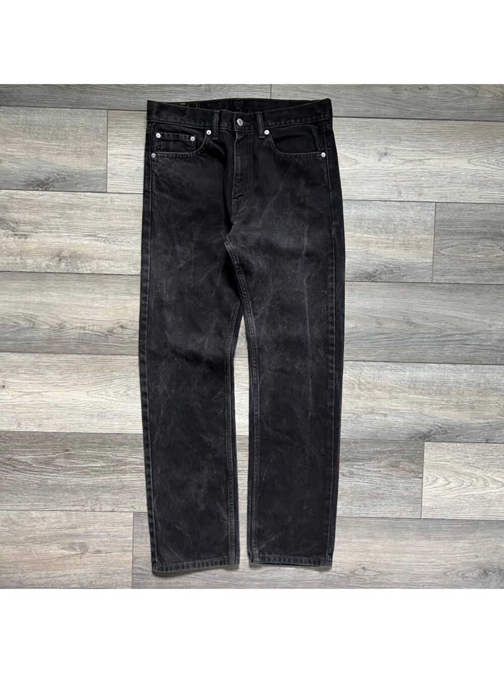 Vintage Levi's Men's 31x32 505 Straight Fit Jeans Black Wash Faded Denim Y2K